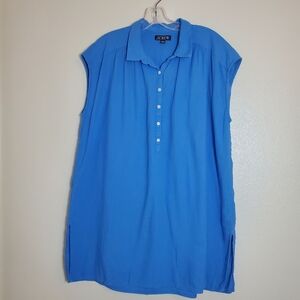 J. Crew Women's Sleeveless Collared   Tunic Dress Swim Cover Up Size Small Blue